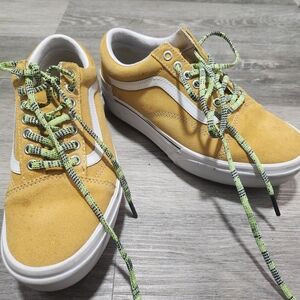 Vans Yellow and White Platform Women's Sneakers